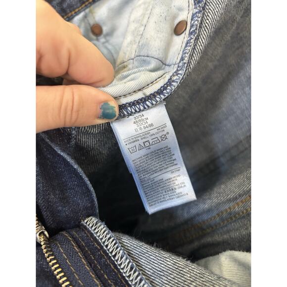 Gap 1969 Men’s Standard Dark Wash Denim Jeans Size 33x34 Cotton - Picture 5 of 6